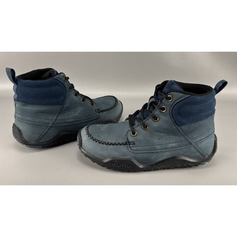 KURU Quest Women Blue Leather Ankle Trail Hiking Boots Sz 8 Outdoor Granola Girl
